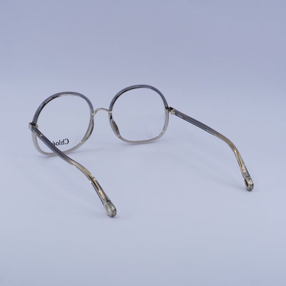 Chloe CH0032O 003 Eyeglasses Grey 55mm Round Frame - Picture 7 of 11